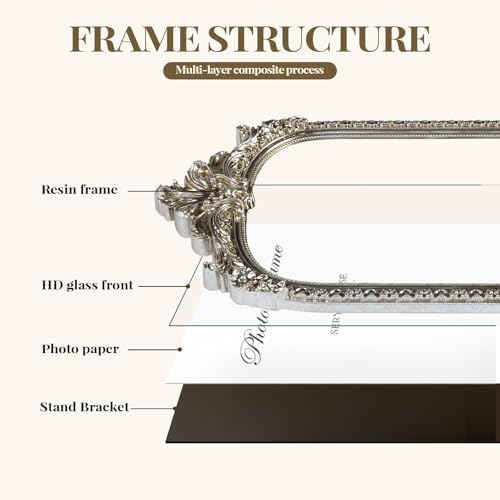 Cuspin 4x6 Silver Arch Picture Frame Vintage Ornate Resin Frame - Image 6