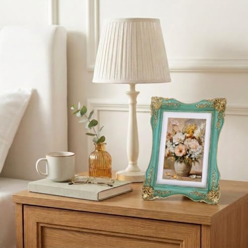 Vintage Picture Frame 5x7, Antique Ornate Unique Photo Frame Décor, Teal - Image 6