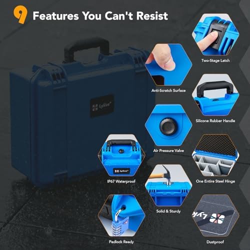 Lykus PVC1 Hard Case with Dividers for Cameras,Lenses,DJI Mavic/Air/Mini - Image 5
