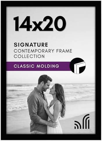 Americanflat 14x20 Picture Frame with Polished Plexiglass - Signature Collection - Gallery-Style Frames Made of Engineered Wood - Photo Frame for Wall Display - Black by Americanflat