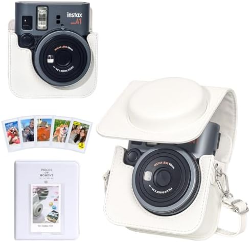 CAIYOULE Camera Case for Fujifilm Instax Mini 41 Instant Film Camera, White by CAIYOULE