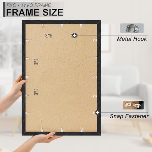 Fxojyvo 22x34 Picture Frame Set of 2 Black Engineered Wood Wall Hanging - Image 6