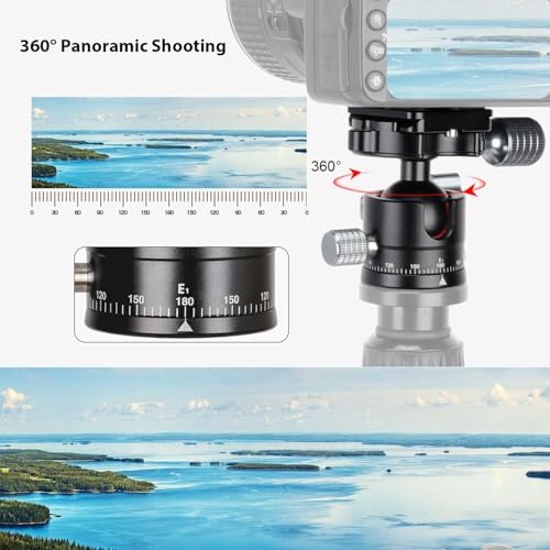 Koolehaoda Low Profile Tripod Head, Mini Ball Head Camera 360° Panoramic - Image 6