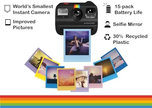Polaroid Go Generation 2 Instant Film mini Camera (Black) Bundled with Polaroid GO Color Film Double Pack, Hard Carrying Case, Lens Cleaning Cloth - Image 3