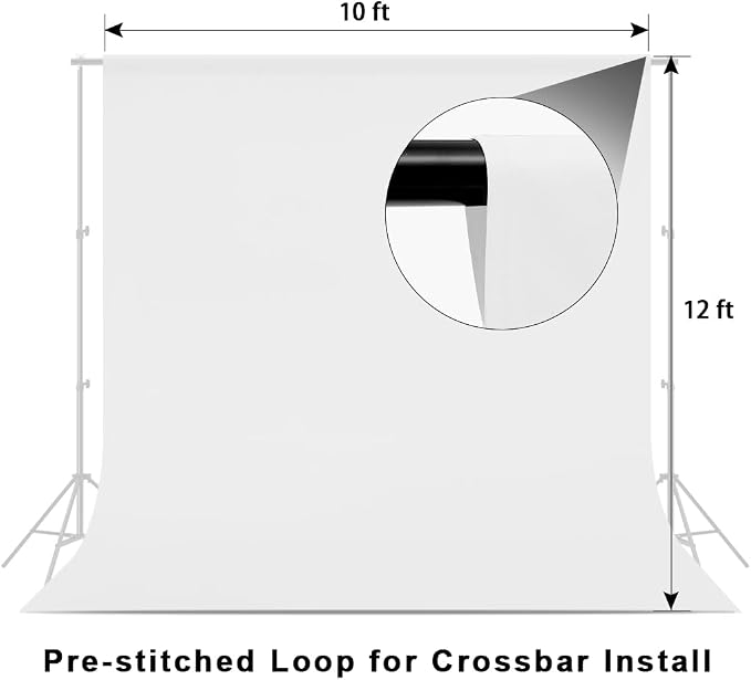 10X12ft White Backdrop for Photography, Polyester Background for Photography for Product Protrait Photoshoot or Parties Decoration - Image 3