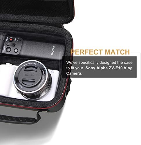 Camera Case Compatible with Sony Alpha ZV-E10 / ZV-1F / ZV-1 / ZV-1 II Vlog Camera with Shoulder Strap by LTGEM, Fits Vlogger Accessory Kit Tripod and Microphone, Black - Image 5
