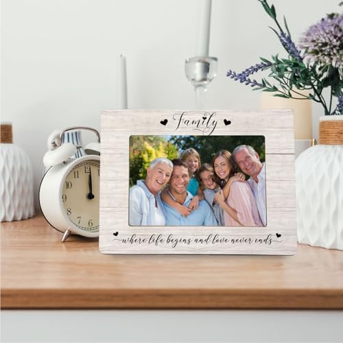 Family Gifts Picture Frame - Family Gifts Wooden Photo Frame 4x6, Gift for Mom Dad Grandma Grandpa - Image 3
