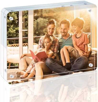 Egofine 4x6 Acrylic Frame, 20mm Thicker Frameless Clear Picture Frame by Egofine