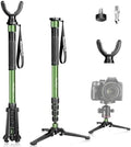 Manbily Shooting Stick Monopod with Tri-Stand Tripod Base, with Rotating and Removeable U-Shaped Yoke for Hunting, Shooting, and Outdoors-Green (G-333) by Manbily
