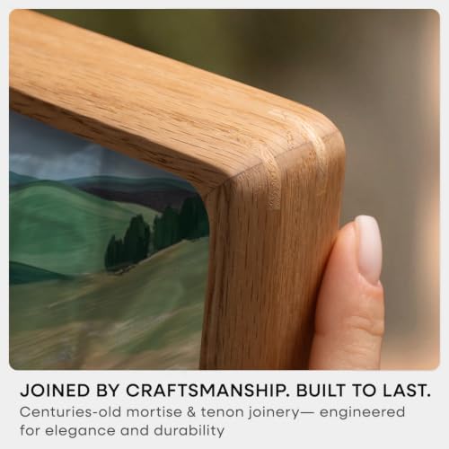 Homeforia 12x12 Mortise&Tenon Natural Oak Picture Frame, 10x10 Mat, Glass - Image 7
