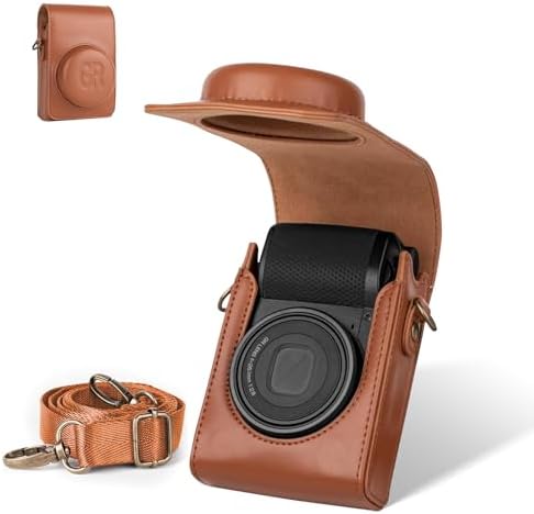 Case for Ricoh GR IV Camera,PU Leather Carrying Bag with Adjustable Shoulder Strap,Retro Style Protective Bag for Ricoh GR IV - Brown by Unknown