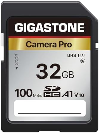 【5-Years Data Recovery】 GIGASTONE 32GB SD Card, Camera Pro, UHS-I A1 V10 SDHC Memory Card Speed up to 100MB/s Compatible with SPYPOINT TACTACAM Trail Camera, with 1 Mini Case by Gigastone