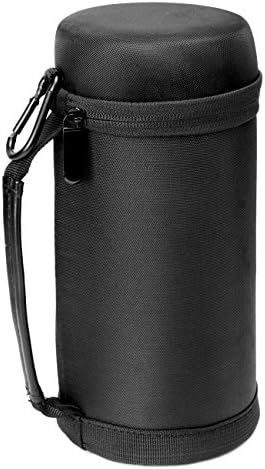 Semi-Hard Lense Case for DSLR Camera Lens (Canon, Nikon, Sony, Pentax, Olympus, Panasonic,etc), Medium Size with Carabiner, Lens Cleaning Wipe (Black Medium) - Image 3