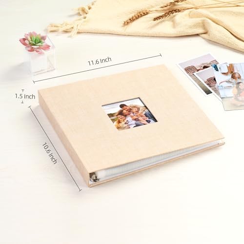 Mublalbum 10x10 Inch 3 Ring DIY Scrapbook Photo Album 80 Pages, Beige - Image 2