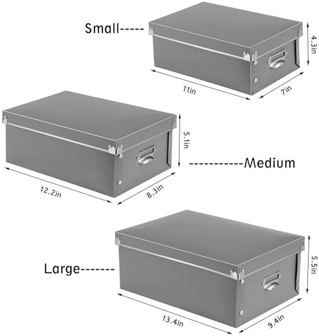 XUCHUN Foldable Plastic Storage Boxes with Lids - Decorative Organizer for Clothes, Shoes, Office & Keepsakes | Multi-Size Nesting Design, Space-Saving Memory Box - Image 3