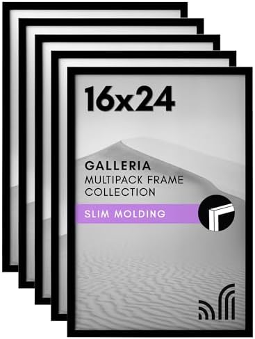 Americanflat 16x24 Poster Frame 5-Pack - Slim Molding - Black by Americanflat