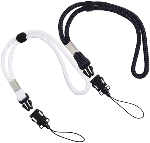 2 Pack Camera & Cell Phone Wrist Strap (Lanyard Style) Adjustable with Quick-Release. (Black & White Set) by DigitalNc