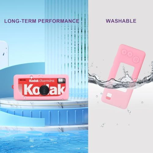 BOVKE Soft Silicone Case for KODAK CHARMERA Keychain Digital Camera, Pink - Image 6