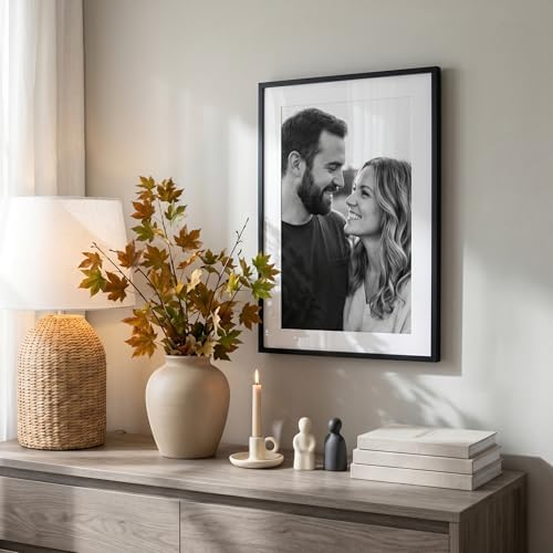 Americanflat 14x20 Poster Frame - Matted to 11x17 - Slim Molding - Black - Image 4