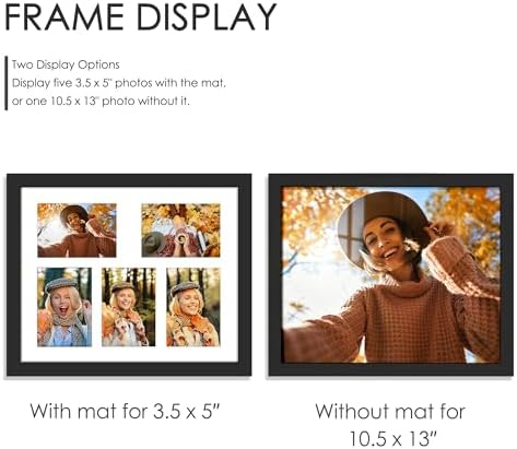 DUENPY 10.5x13 5 Opening Collage Frame For 5 3.5x5 Photos Black - Image 4