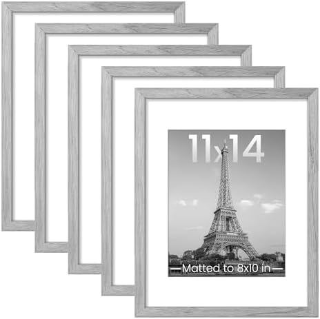 upsimples 11x14 Picture Frame, Gallery Wall Frames Set of 5, Gray by upsimples