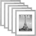 upsimples 11x14 Picture Frame, Gallery Wall Frames Set of 5, Gray by upsimples