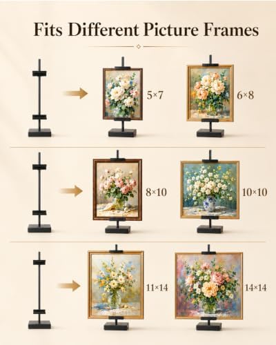 AZEAM 17" Adjustable Tabletop Easel Stand, Black Picture Easels for Display - Image 3