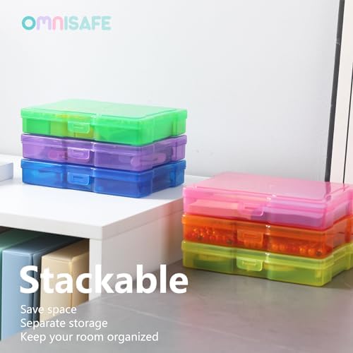 4x6 Photo Storage Cases, 6 Inner Colorful Plastic Craft Container - Image 3