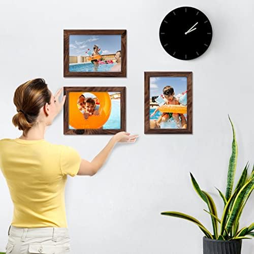 Giftgarden 5x7 Picture Frame Brown Set of 12, Multi Rustic Walnut Wood-Color 5 by 7 Photo Frames Bulk for Wall or Tabletop Display - Image 4