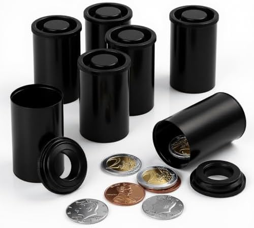 Film Canisters With Caps, Coin Storage, 35mm Case, Black, 8oz, 60 Pack - Image 5