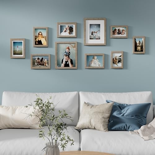 Vittanly 10 Pack Picture Frames Collage Wall Decor, Grayish Brown - Image 4