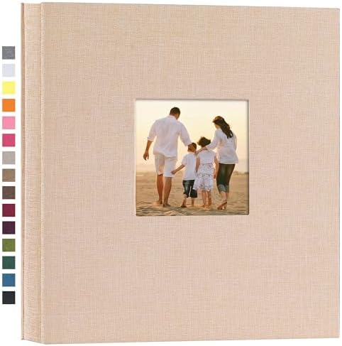 potricher Photo Album 4x6 Pictures, 1000 Pockets, Linen Cover, Beige by potricher