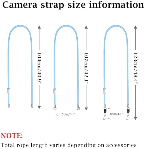 VOVMOEYA Nylon Braided Camera Rope Strap, Camera Neck Shoulder Strap with O-Ring for DSLR & Mirrorless Camera - Blue - Image 6