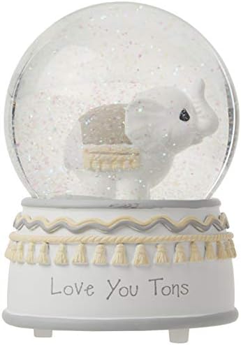 Precious Moments 179303 Love You Tons Resin/Glass Elephant Musical Snow Globe, Gray Chevron - Image 5