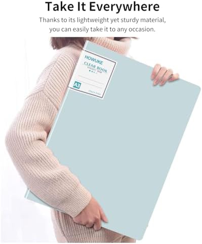 A3 Diamond Painting Storage Book, 60 Views Art Portfolio Presentations Folder with 30 Pages Protectors, 17.3x12.8in Green - Image 3