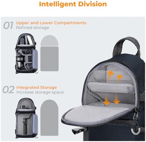 K&F CONCEPT Camera Sling Bag, Compact Crossbody Backpack, 10L - Image 3