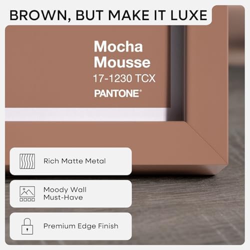 Homeforia 17x24 Mocha Picture Frame, High-End Metal, 13x19 Mat, Glass - Image 3