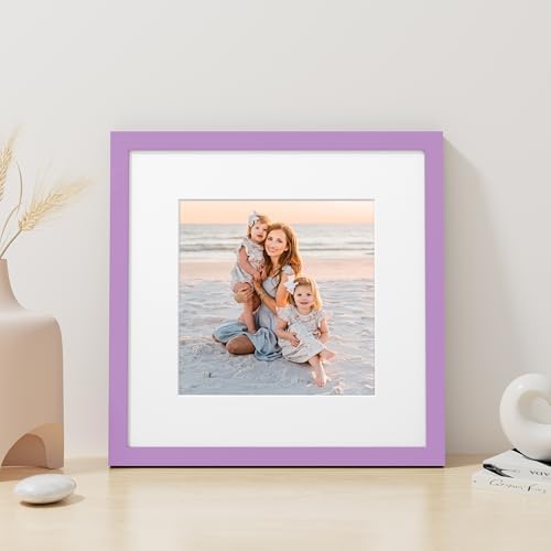 Vittanly 12x12 Picture Frame Made of Solid Wood for Wall Mounting, Purple - Image 4