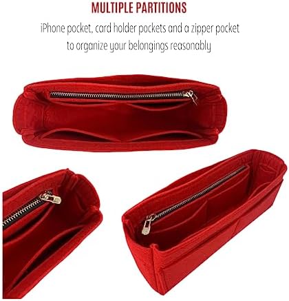 Divitize Premium Purse Organizer compatible with Lou Mini Camera Bag Organizer — Gold Zipper Perfect Fit, Durable Quality Felt, Full Coverage No Bulk, +24 Shades (For Mini Camera Bag, Green) - Image 4