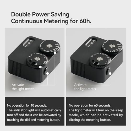 Film Camera Exposure Meter, 2 Dial Electronic Camera Light Meter with Adjustable Cold Shoe Mount, 45° Light Metering & Adjust ISO, Aperture and Shutter Speed, Compatible with Various Cameras - Image 3