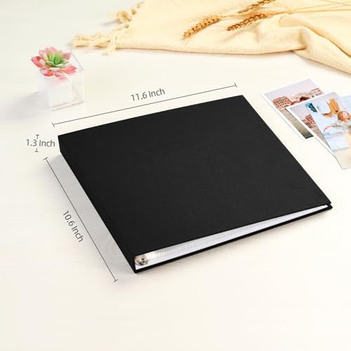 Mublalbum 10x10 Inch 3 Ring DIY Scrapbook Photo Album 40 Pages, Black - Image 2