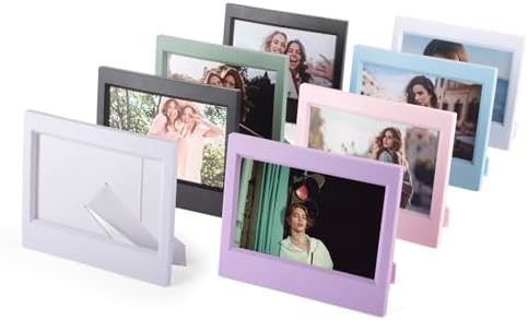 8 Packs Tabletop Photo Frame for Instax Wide Film - Desk Stand Up Display Small Picture Frame for Instax WIDE EVO/400/300/210 Instant Camera Film,4.25x3.38'' Photo Frame - Colorful by HIYQIN