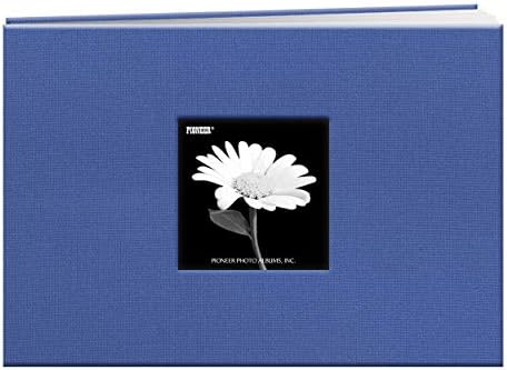 Pioneer 5 Inch by 7 Inch Postbound Fabric Frame Front Memory Book, Sky Blue by PioneerPhotoAlbums