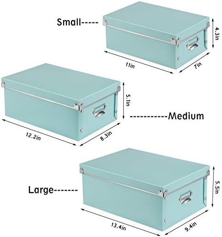 SEEKIND Foldable Storage Box with Lids and Handles Decorative, 3 in 1 Set, Multiple Size Plastic Box for Clothes, Cosmetic, Books … - Image 6