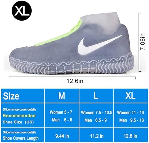 Shiwely Silicone Waterproof Shoe Covers, Upgrade Reusable Overshoes with Zipper, Resistant Rain Boots Non-Slip Washable Protection for Women, Men (XL (Women 11-13, Men 9.5-13), White) - Image 5