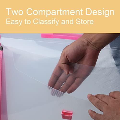 12x16.5 Art Portfolio Case A3 PP Plastic Transparent Pink Pack of 1 - Image 4