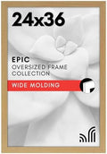 Americanflat 24x36 Poster Frame - Pine Engineered Wood with Polished Plexiglass - Wide Picture Frame for Vertical or Horizontal Wall Display - Epic Collection - Pine by Americanflat