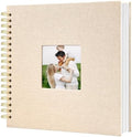 Scrapbook Photo Album Linen Cover, 10 x 10 Inch Hardcover Kraft White Pages Memory Book, for Travel Wedding Guest Book Christmas Baby Shower (20 Sheets/ 40 Pages,Light Beige) by HenPisen