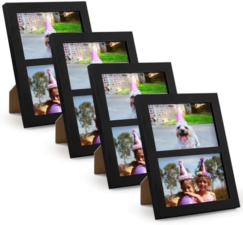 Golden State Art, 4x6 Double Picture Frame, Display Two 4x6 Photos(Black) by GoldenStateArt