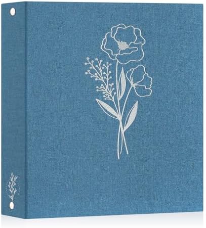 Lanpn 8.5x11 inch Scrapbook Photo Album, Linen Cover Archival Acid Free Top Load 3 Ring Binder Folder Photo Book 8.5 x 11 with 30 Plastic Sleeves 60 Pages (Blue) by Lanpn